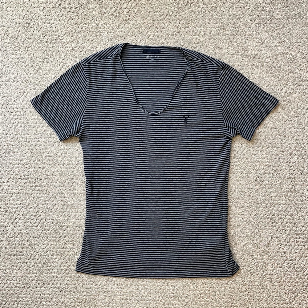 ALLSAINTS Tonic Thorin Scoop striped tee t-shirt